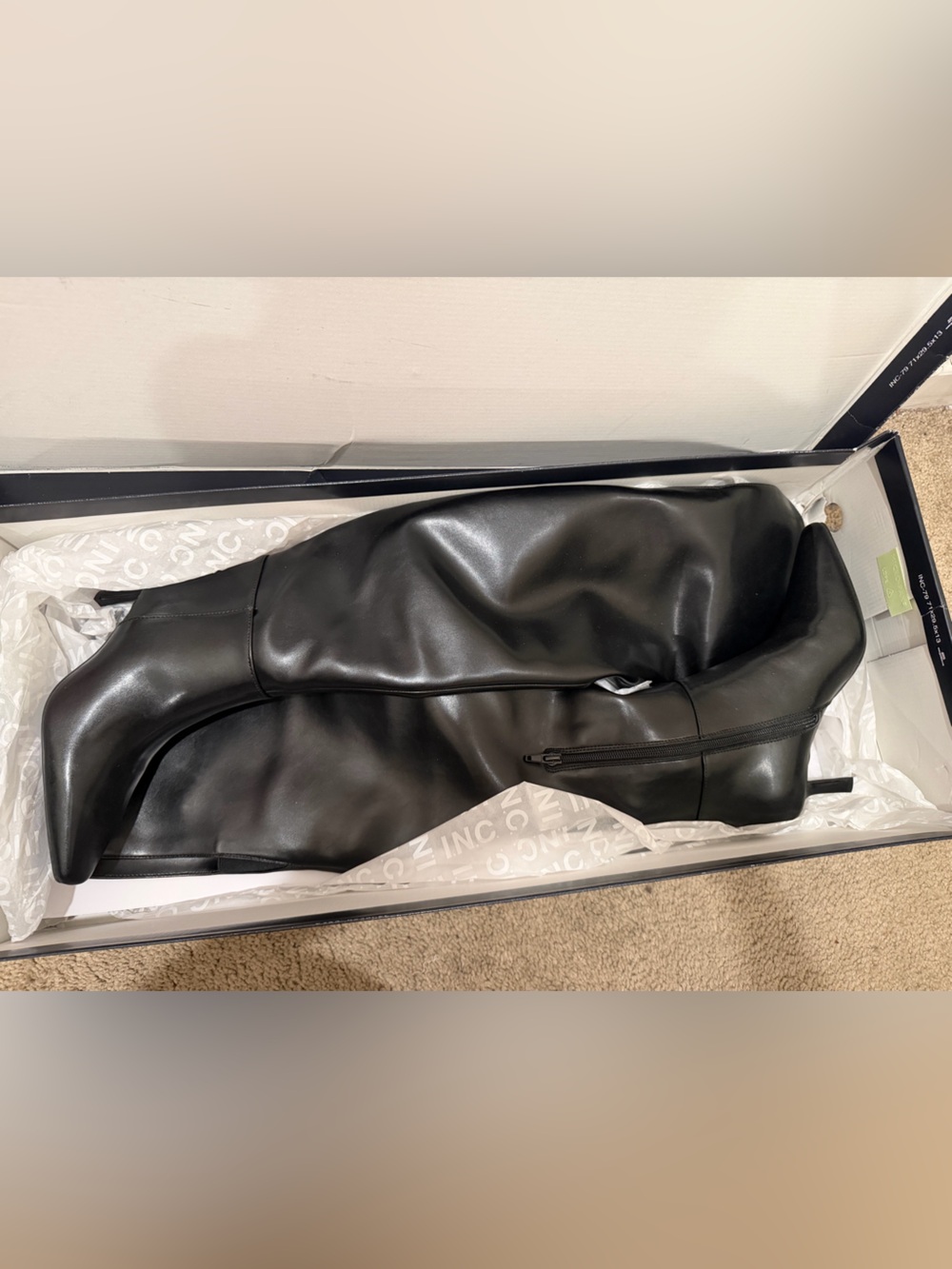 “New” INC  JACKSTON Black Knee-High Stiletto Boots - size6,6.5